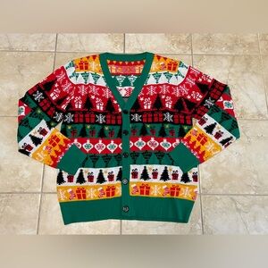 Ugly Christmas Sweater Adult  Large Sweater Pullover Cardigan multicolor NEW